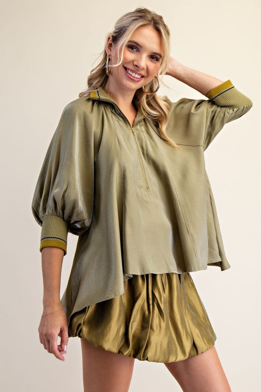 1791 Mock Neck Blouse