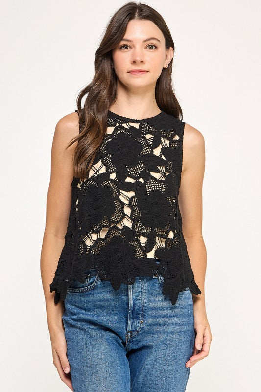 1843 Crochet Sleeveless Top