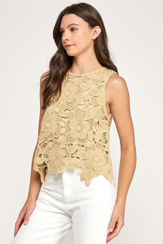 1843 Crochet Sleeveless Top