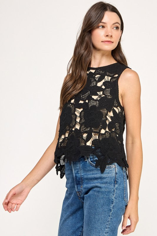 1843 Crochet Sleeveless Top
