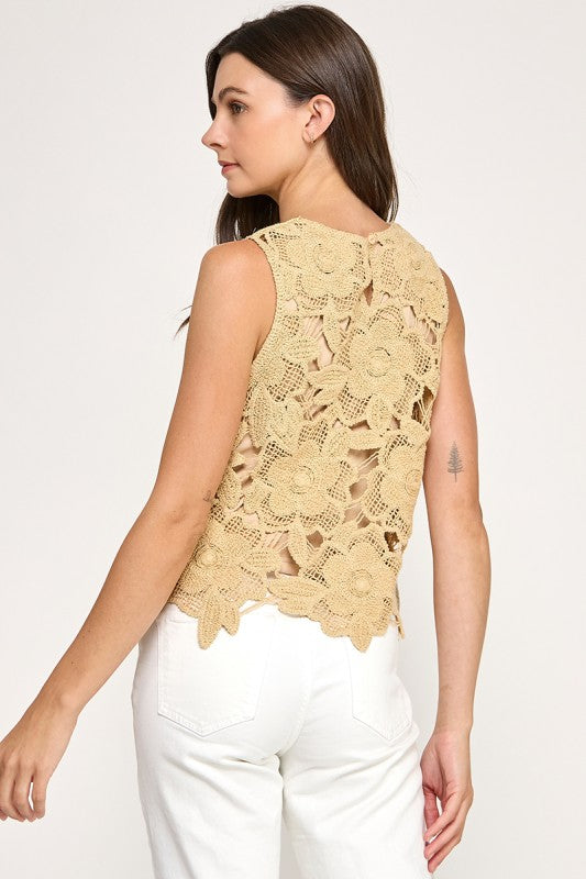 1843 Crochet Sleeveless Top