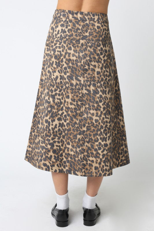 1827 Animal Print Midi Skirt
