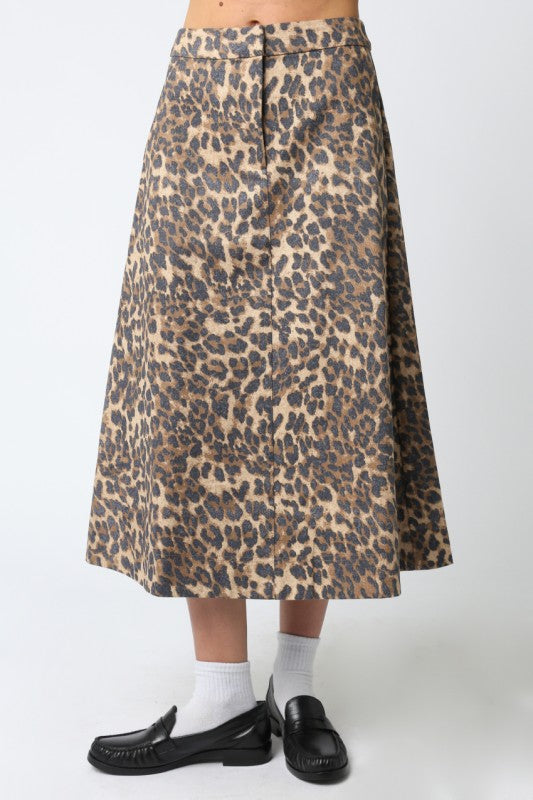 1827 Animal Print Midi Skirt