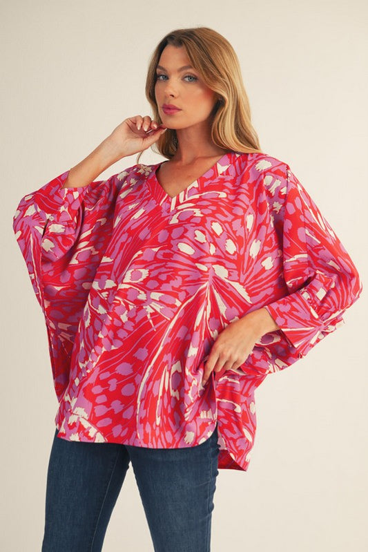 1811 V-Neck Print Blouse