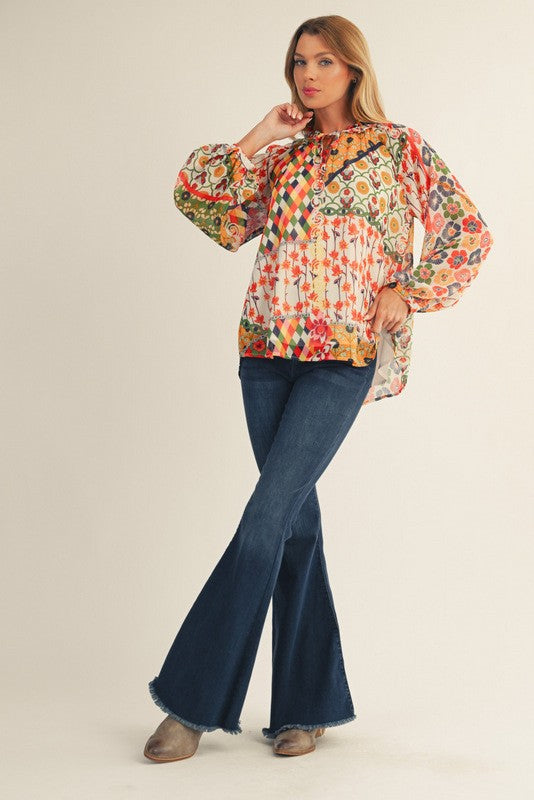 1733 Boho Floral Top