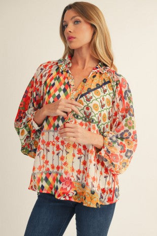 1733 Boho Floral Top