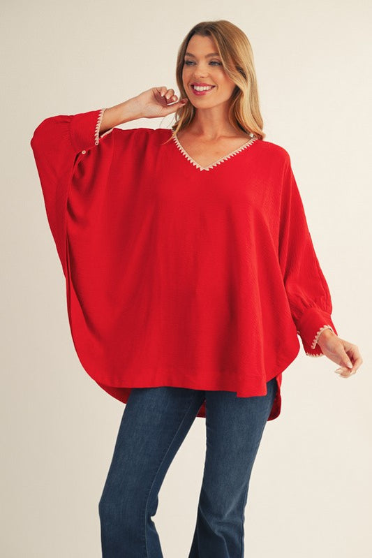 1772 V-Neck Embroidered Shirt