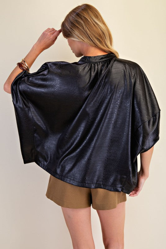 1725 Zipper Short Sleeve Top