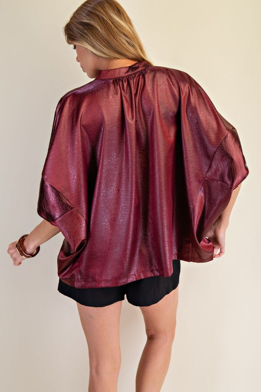 1725 Zipper Short Sleeve Top
