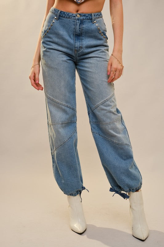2179 Studded Drawstring Jeans