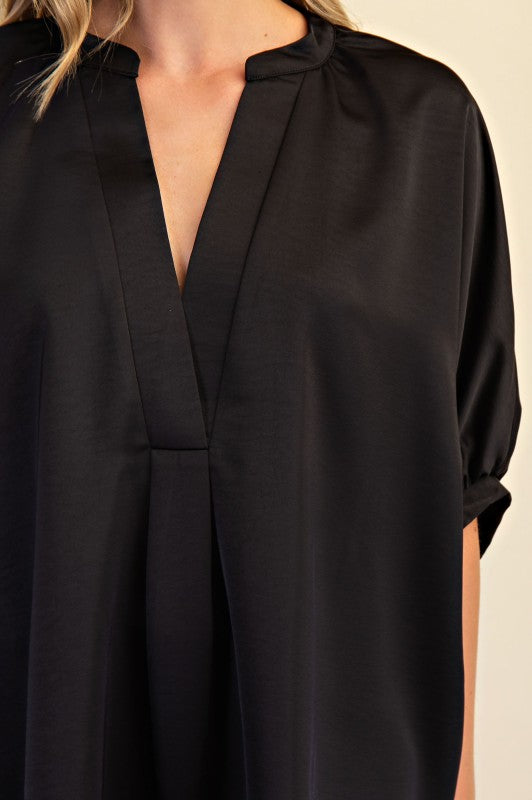 1723 Satin V-Neck Shirt