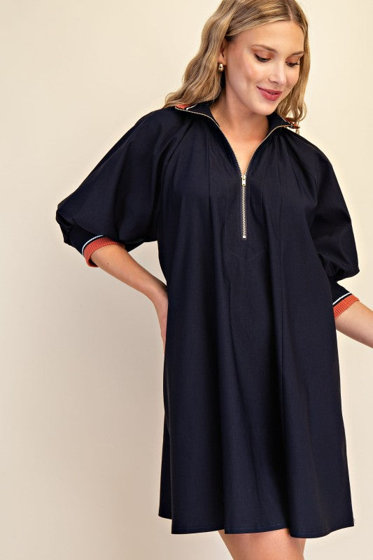 1845 Mock Neck Dress