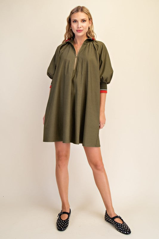 1845 Mock Neck Dress