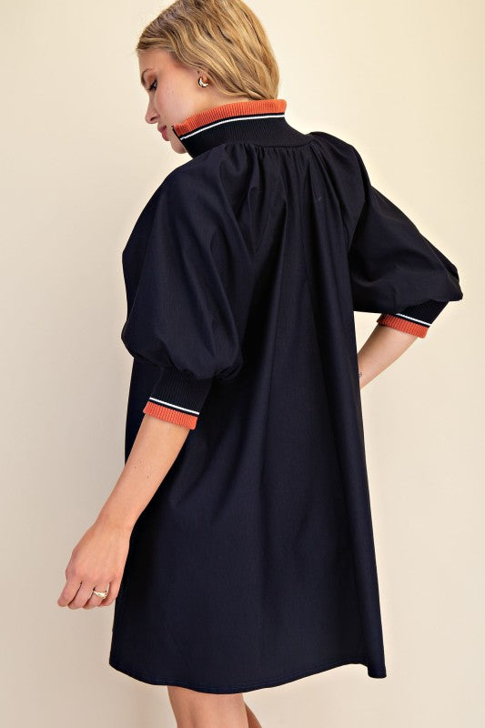 1845 Mock Neck Dress