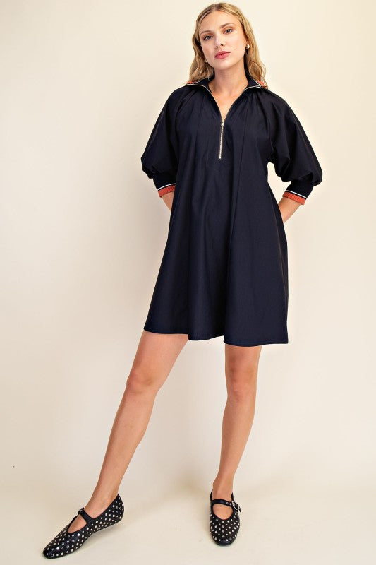 1845 Mock Neck Dress