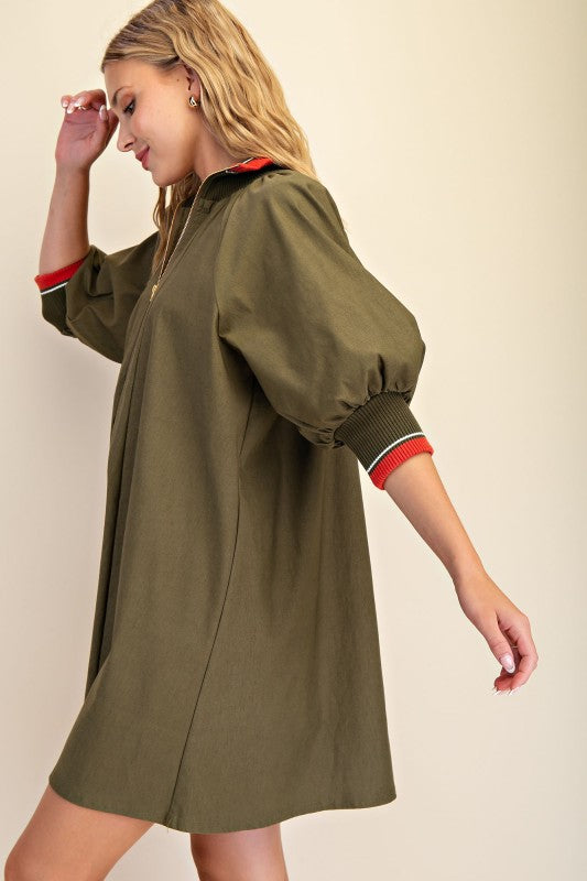 1845 Mock Neck Dress