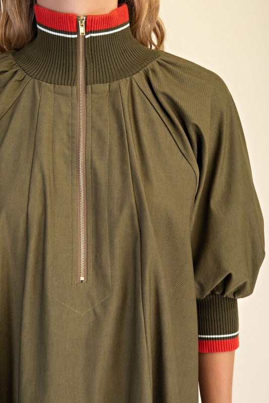 1845 Mock Neck Dress