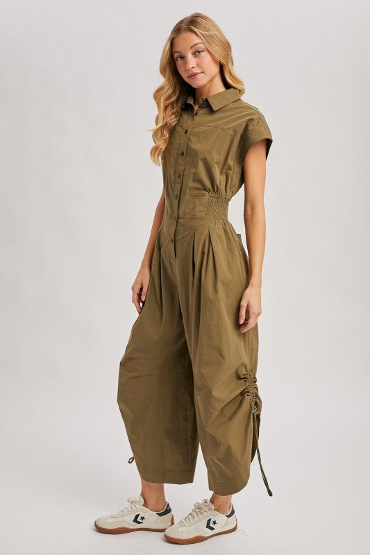1877 Button Down Olive Jumpsuit