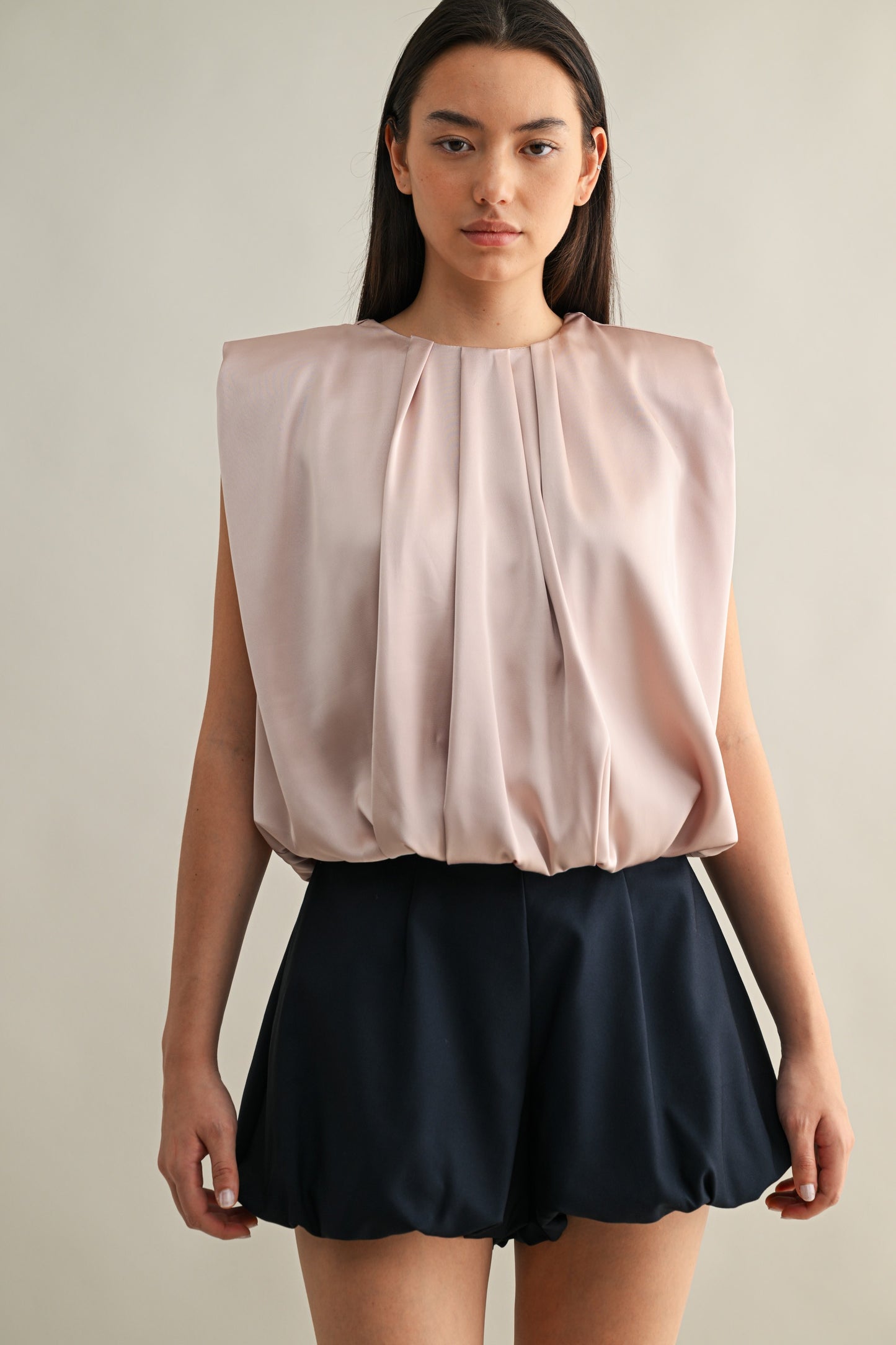 2344 Round Neck Bubble Top