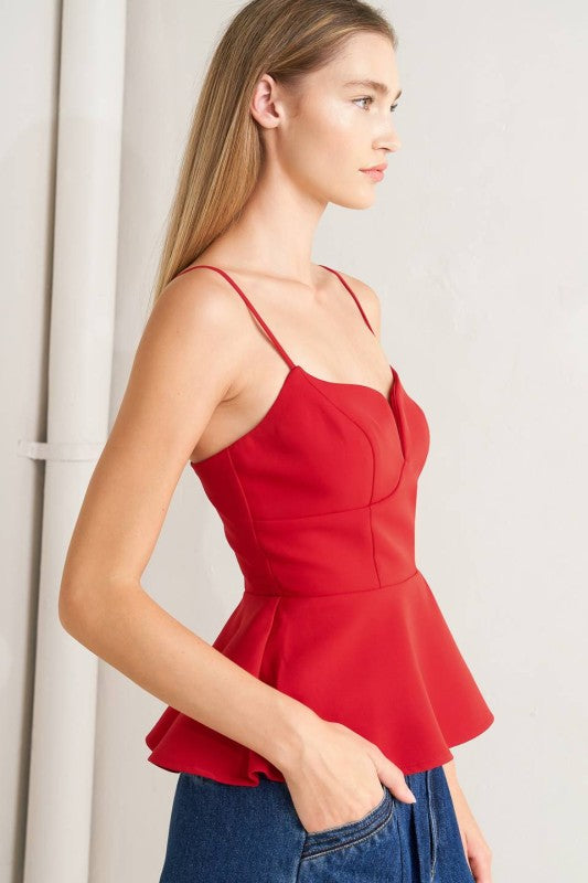 1900 Red Strap Top