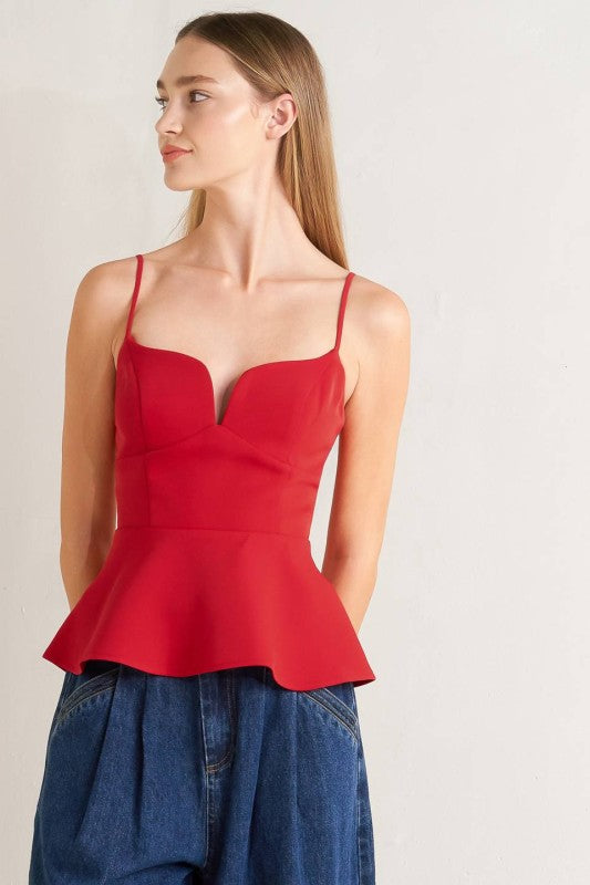 1900 Red Strap Top
