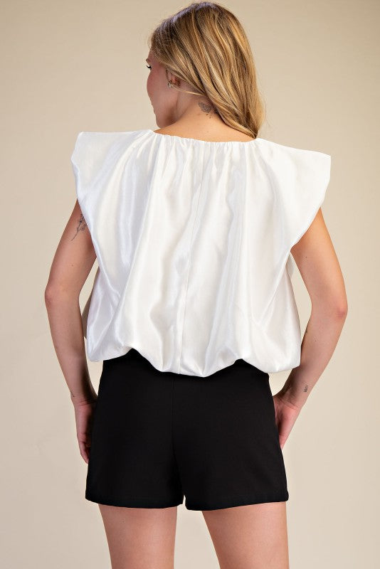 2230 Satin Bubble Top