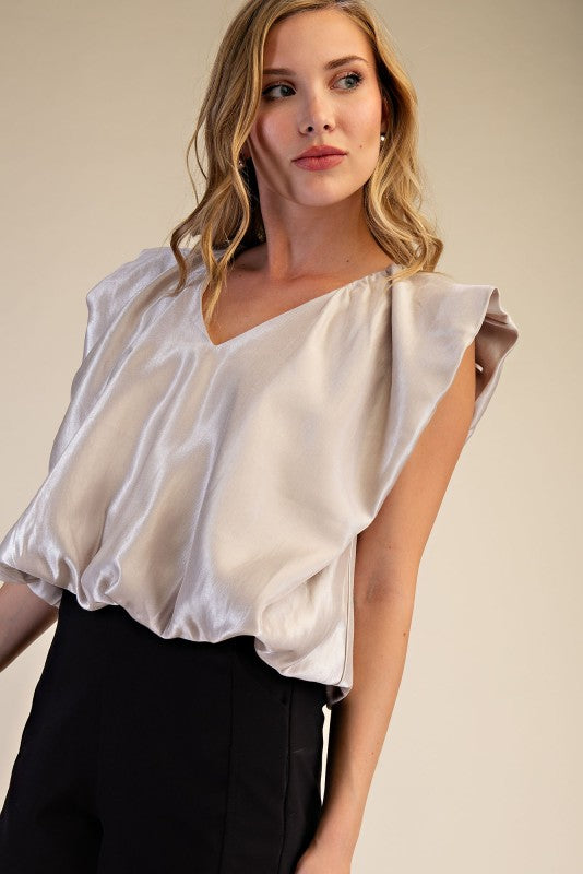 2230 Satin Bubble Top