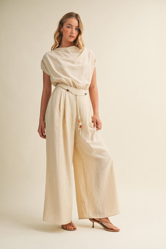 2079 Relaxed Beige Jumpsuit