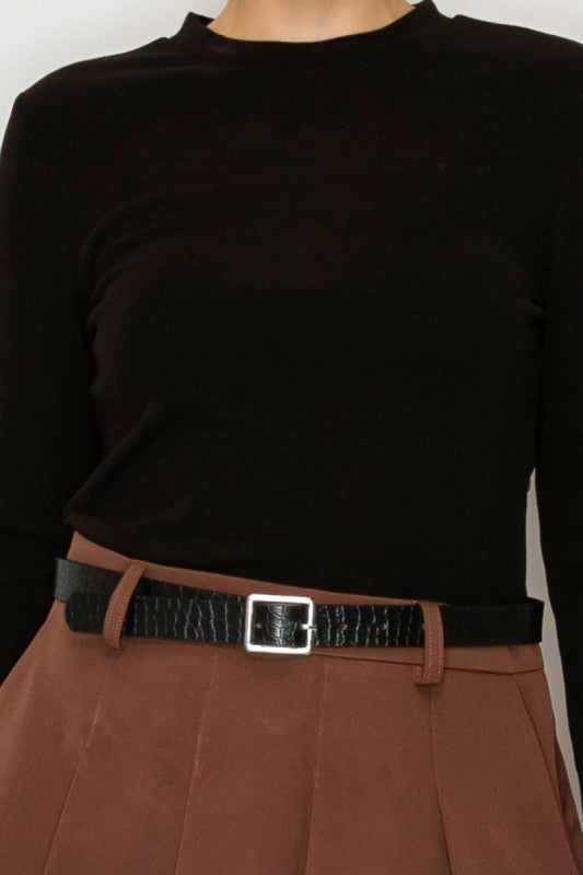 2003 Long Sleeve Pleated Dress