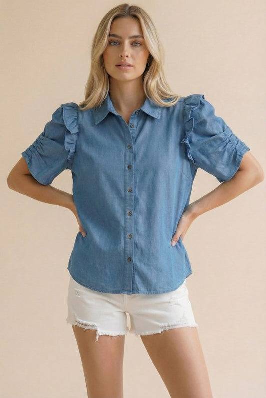 2200 Blue Button Down Shirt