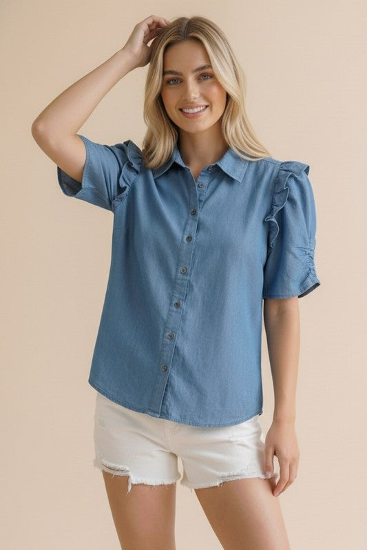 2200 Blue Button Down Shirt