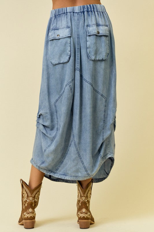 2116 Denim Harem Skirt