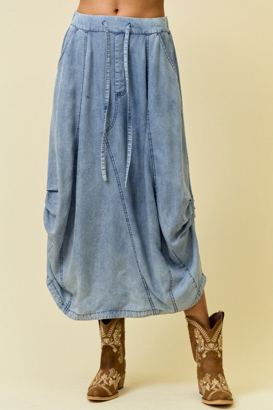2116 Denim Harem Skirt