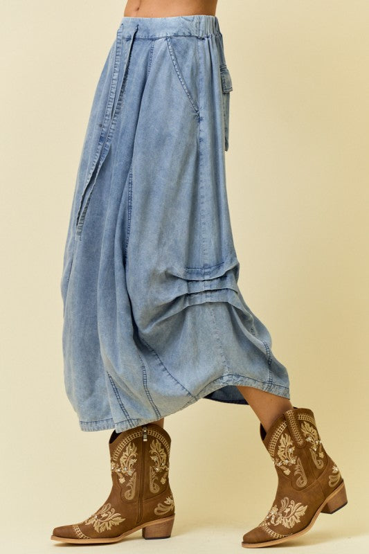 2116 Denim Harem Skirt