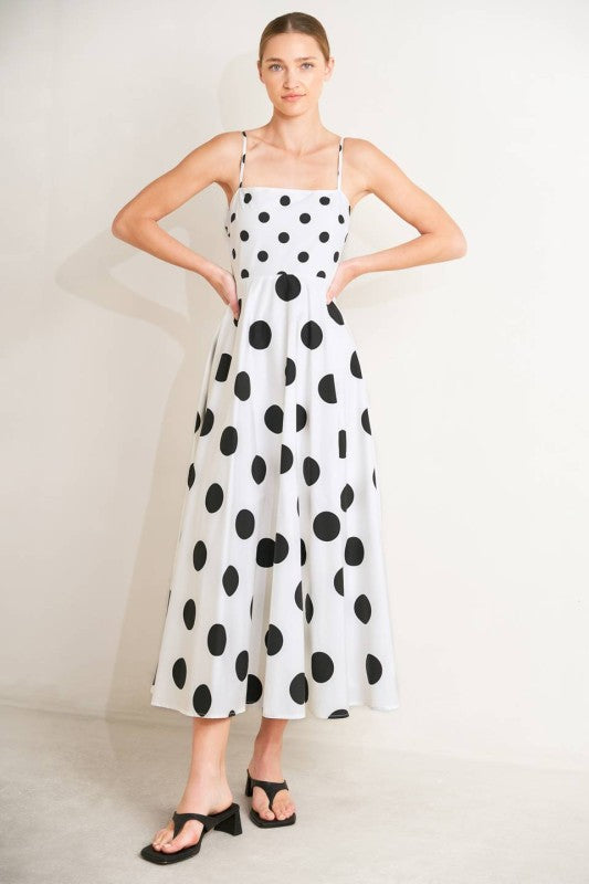 2125 Black And White Polka Dots Dress