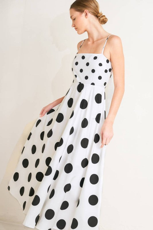 2125 Black And White Polka Dots Dress