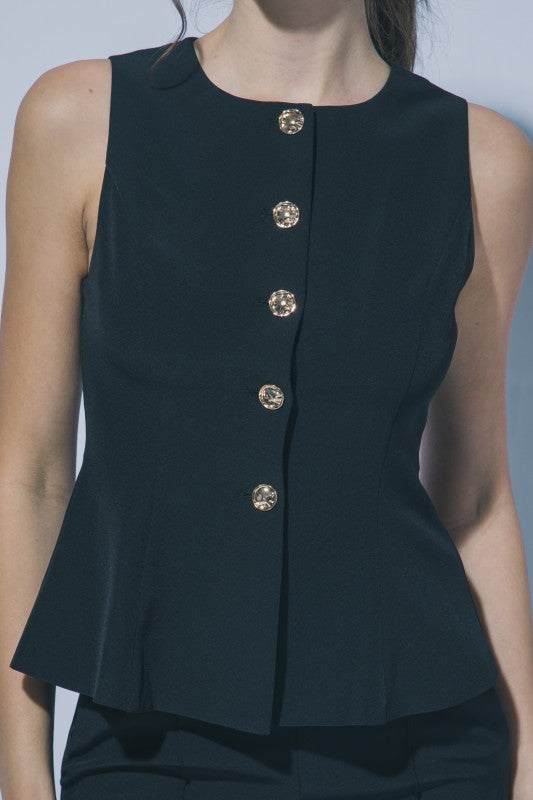 2159 Black Vest & Pant Set