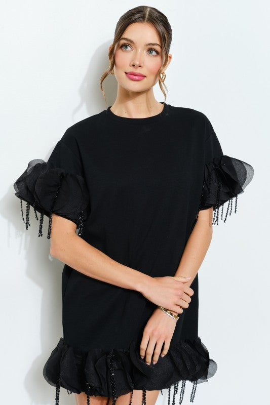 1972 Beaded Black Dress