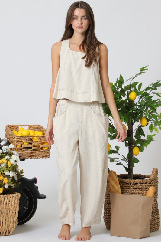 2137 Oatmeal Barrel Pant Set