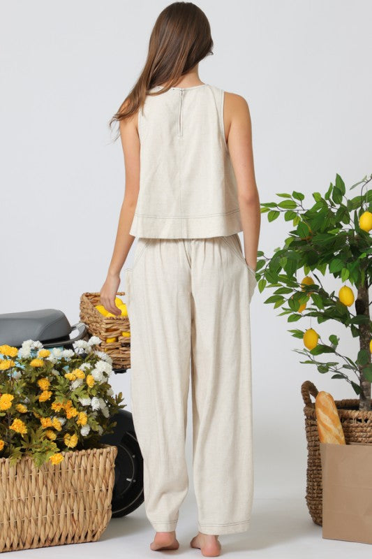 2137 Oatmeal Barrel Pant Set