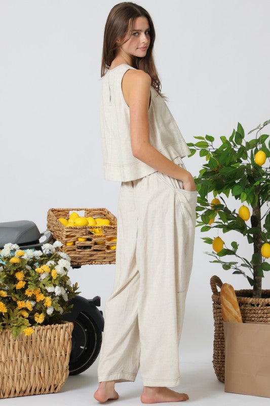 2137 Oatmeal Barrel Pant Set