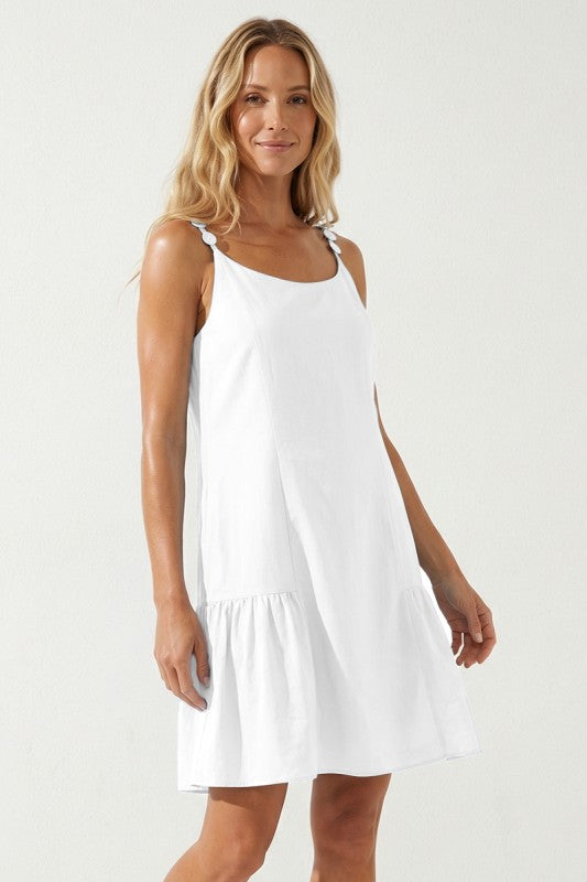 2081 Button Straps Drop Waist Dress