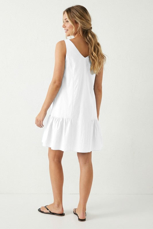 2081 Button Straps Drop Waist Dress