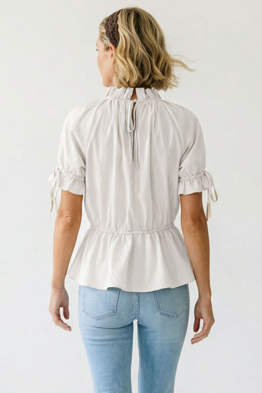 2172 Mock Neck Elastic Waist
