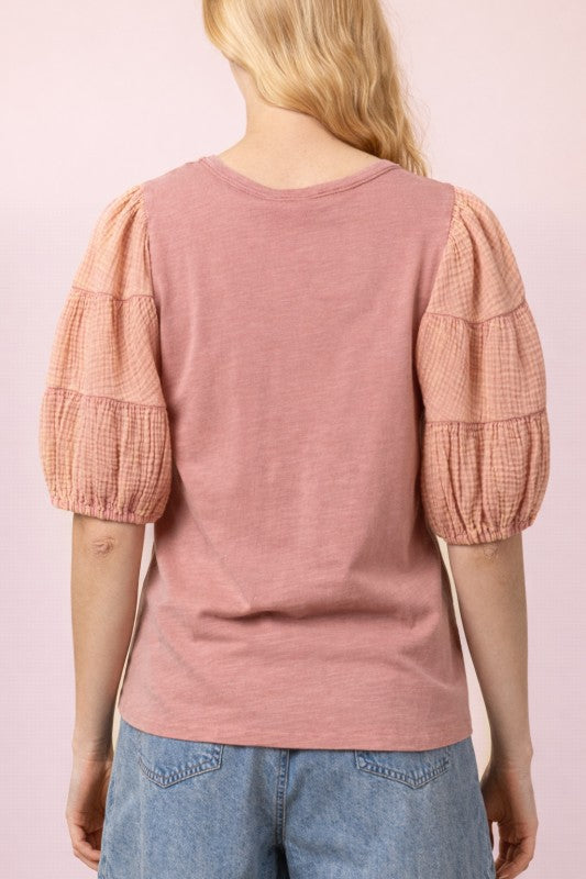 2111 Puff Sleeve Cotton T-Shirt