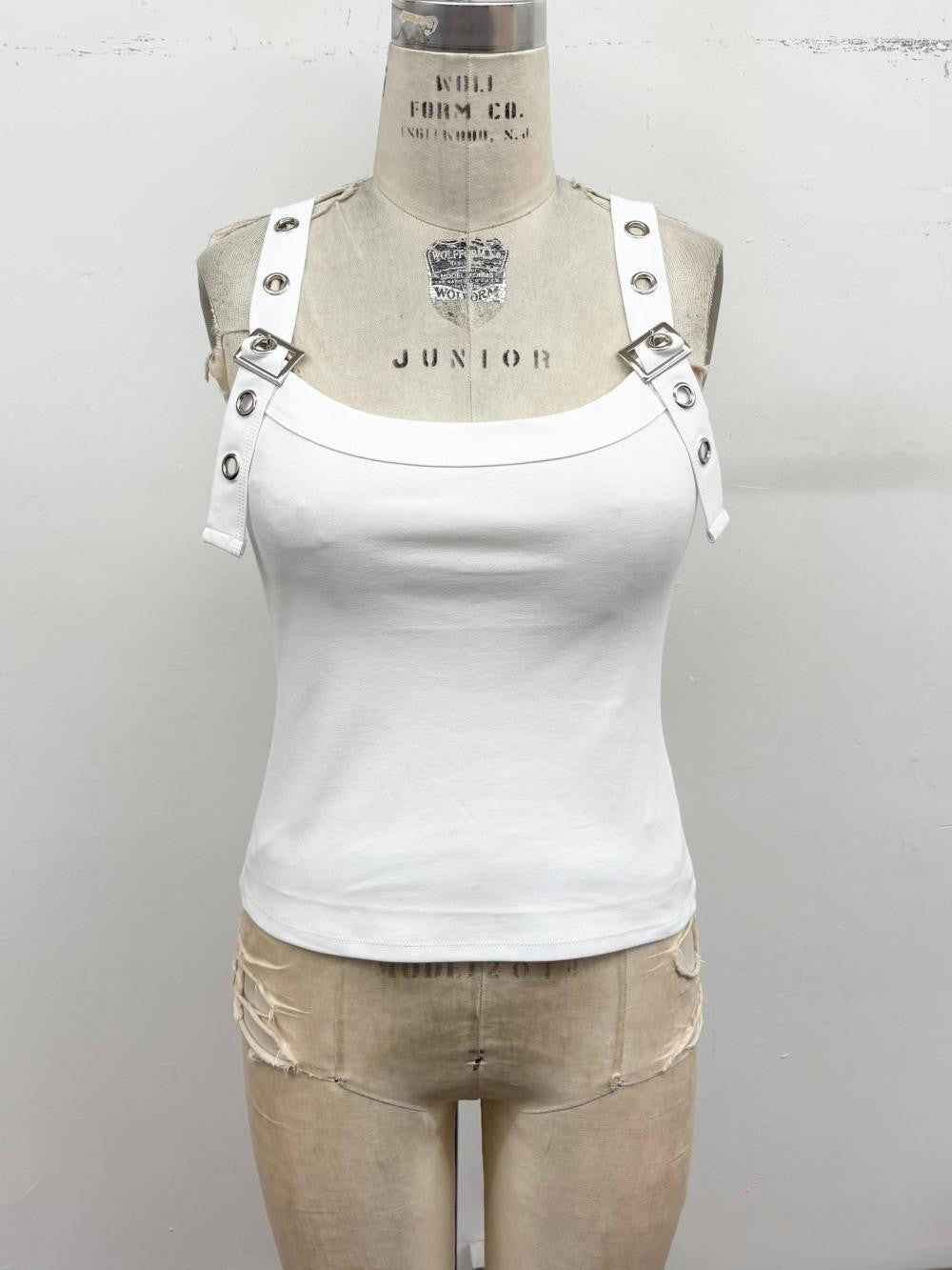 2398 Ring Belt Strap Tank Top