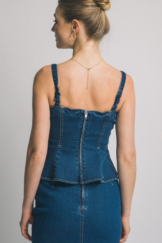 2091 Peplum Denim Top