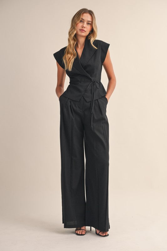 2146 V-Neck Vest And Pant Set