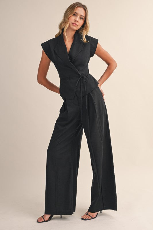 2146 V-Neck Vest And Pant Set