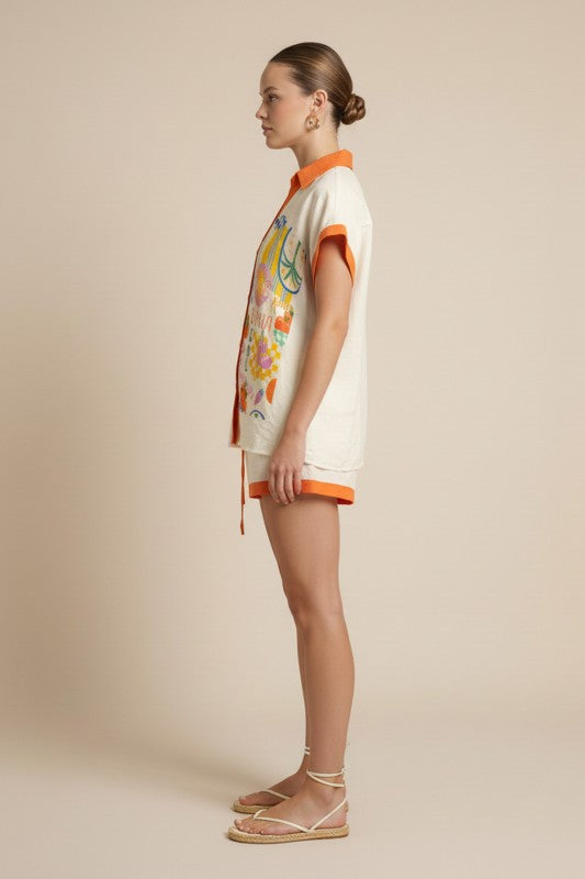 2258 Tomato Short Set